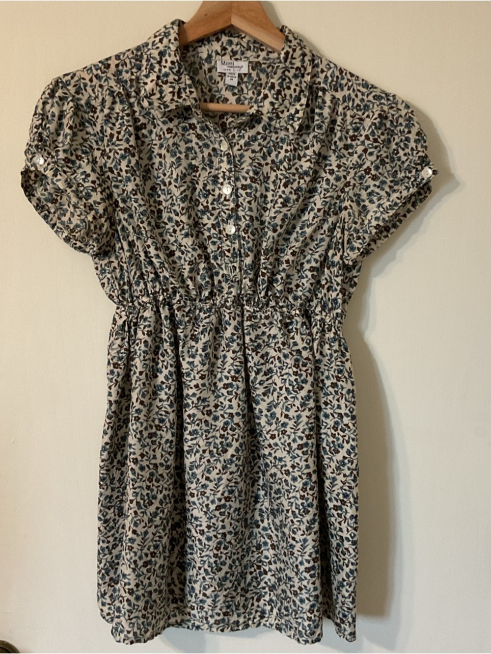 Mimi Maternity 100% Silk Luxury Floral Romantic BabyDoll Stretch Waist Top Sz M